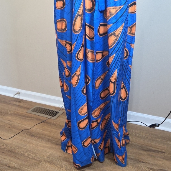 Blue Asymmetrical Ruffled One Shoulder Dress Size L - Picture 6 of 10